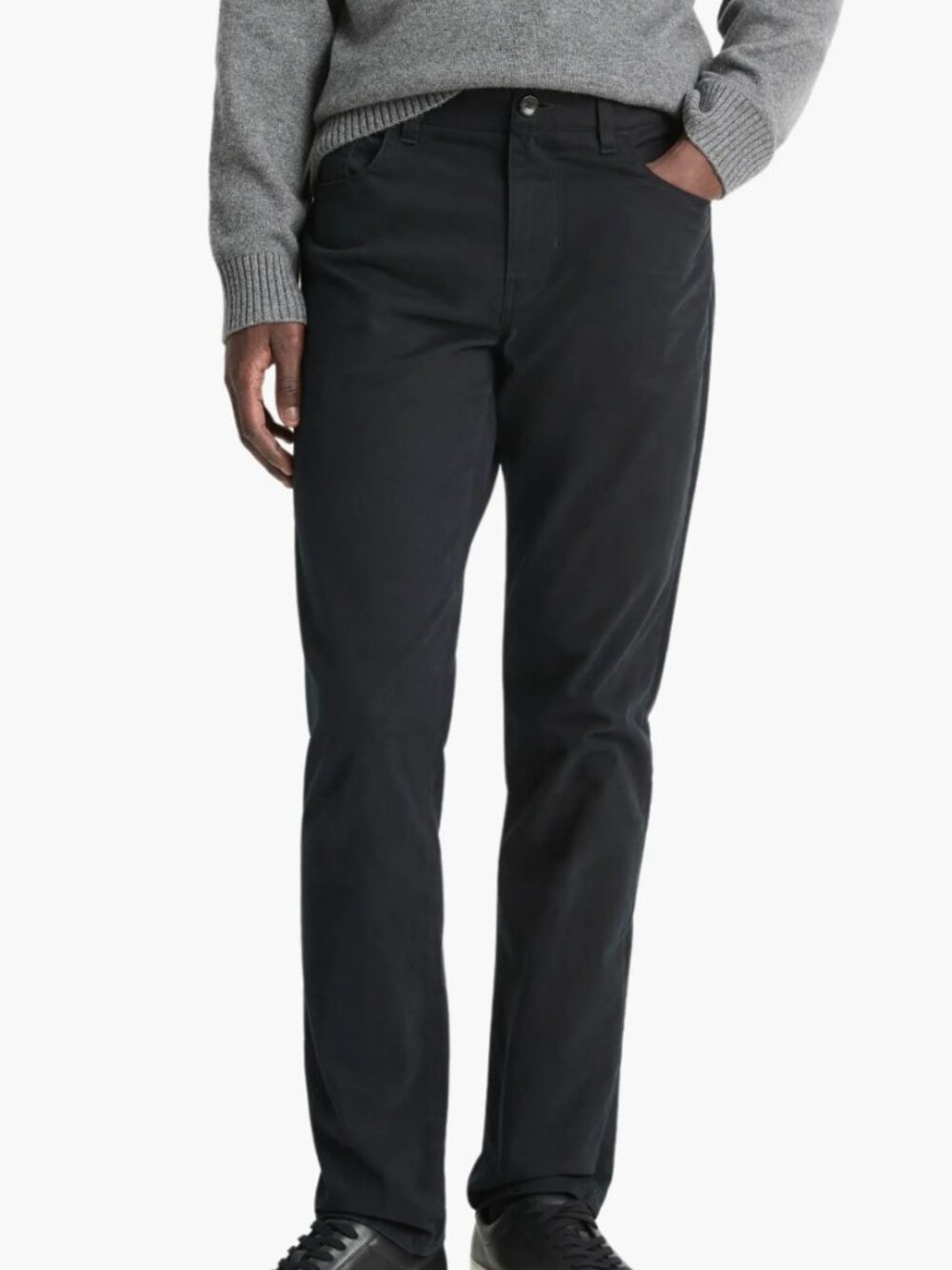 VINCE Dylan Slim Fit Peached‎ Stretch Cotton Pants Black Sz 36